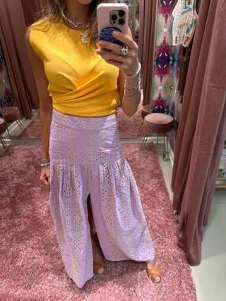 Aspen Embroidered Lilac Skirt