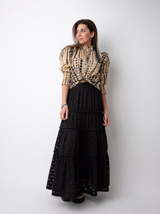Chrisa Black Arch Lace Skirt