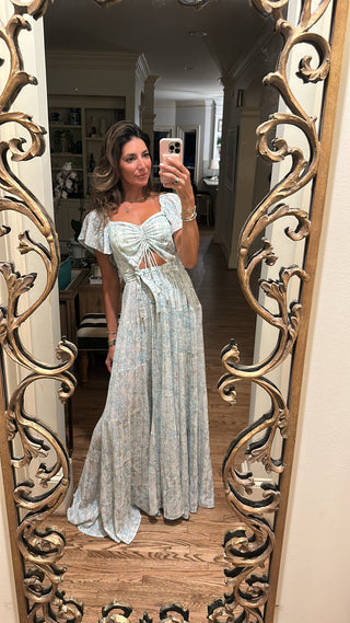 Boulder Wrap Tassels Light Sparkling Greenish Dress