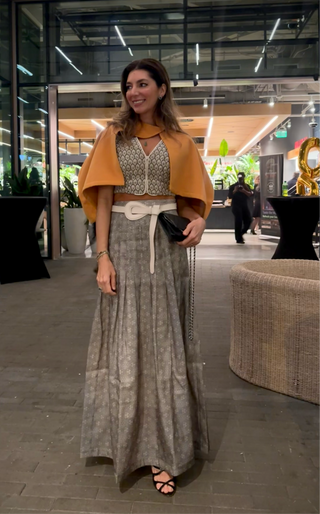 Chikasa Pleated Greyish Skirt