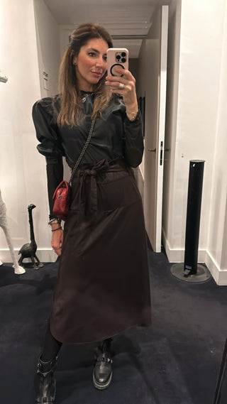 Sitka Belted Suede Brown Skort