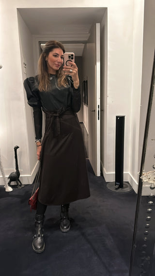 Sitka Belted Suede Brown Skort