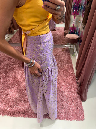 Aspen Embroidered Lilac Skirt