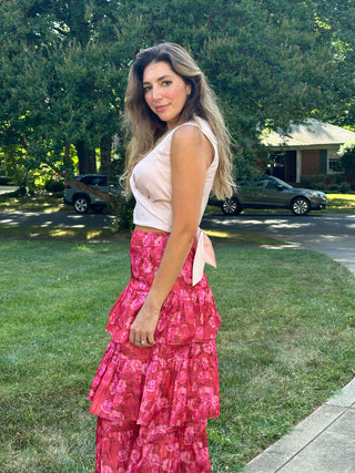 Valentina Sleeveless Wrapping Light Pink Vest