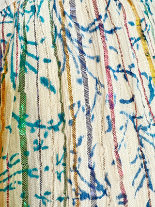 Sunnyvale Wrap Tassels Teal and Coloured Stripes Dress