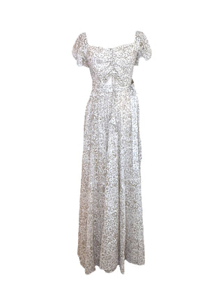 Simi  Wrap Tassels Off White Golden Stripes Dress
