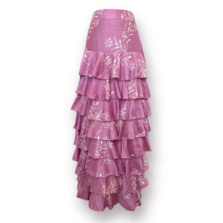 Torrance Flowers Ruffled Lilac White Skirt
