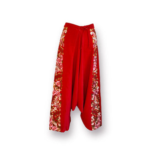 Woodland Hand Embroidered Red Pants