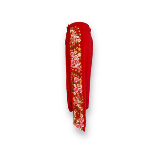 Woodland Hand Embroidered Red Pants