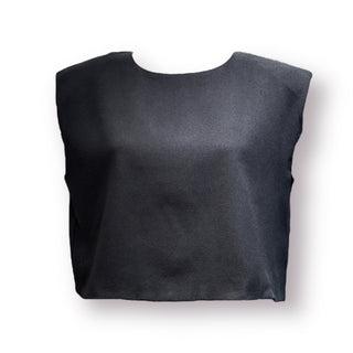 Fort Morgan Structured Shoulder Pad Black Blouse