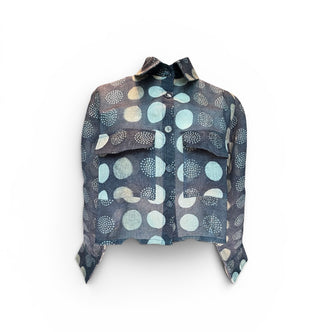 Kaneohe Button down, Front Covered Pockets, Gray & Beige Shirt