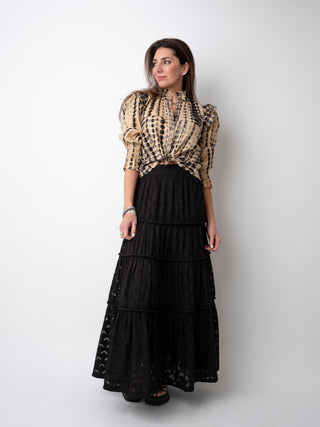 Chrisa Black Arch Lace Skirt RG0048