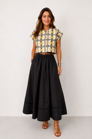 Heights Balloon Black Skirt