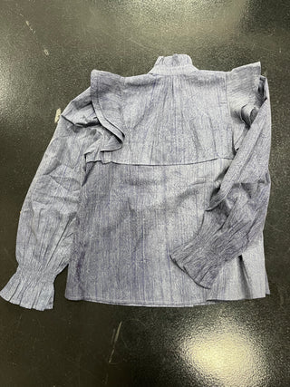 Quinley Buttondown Clayton Collar Blue Blouse