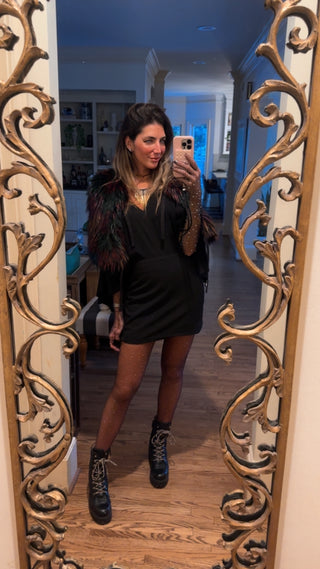 NewLondon Skort Black Crepe Romper