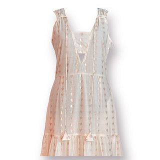 Englewood Sleeveless Staged, Hearted Light Cream Dress