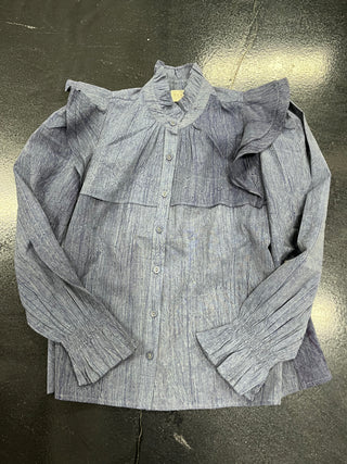 Quinley Buttondown Clayton Collar Blue Blouse