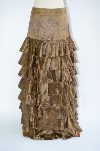 Arizona Pleated Ruffled Bronze Skirt