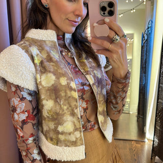 Shiloh Shearling Front/Back Zipper Pastel Vest