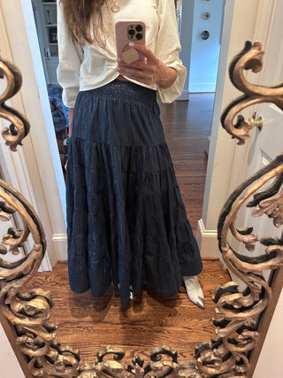 Roxanne Pleated Tiered Spark Blue Skirt