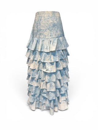 Bonners Layered, Sparks, Light Green & Beige Flowered Skirt
