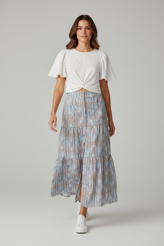 Kellog Short Sleeves Knotted White Blouse