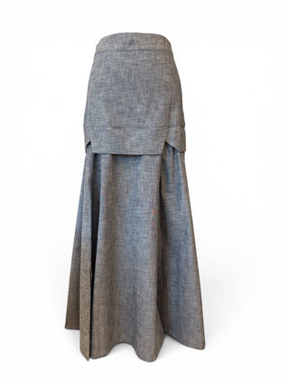 Victorville Wide Yoke Dark Grey Denim Skirt