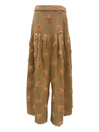 Blackfoot Front Slit, Rose Petals Embroidered Castor Skirt