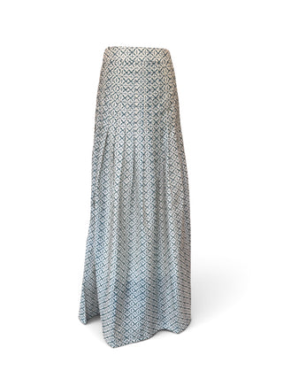Illinois Pleated Tiles Bluish Skirt