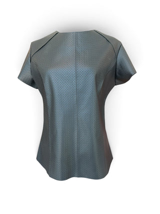Belvidere Faux Leather Blouse