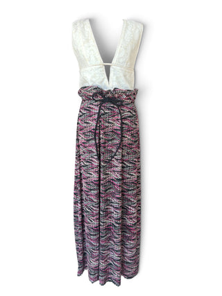 Blooming Wrinkled Waist, Rope Drawstring, Pink , Grey & Black Skirt