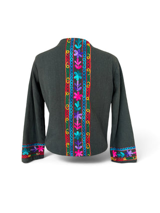 SaintJules Embroidered Black Jacket