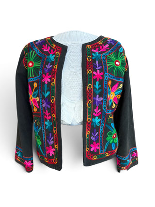 SaintJules Embroidered Black Jacket