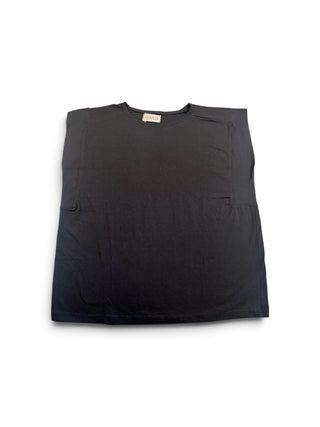 Herrin Cotton Sleeveless Black Blouse