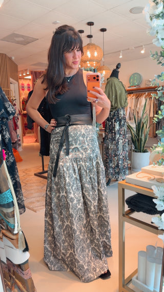 OakPark Cotton Black & White Skirt