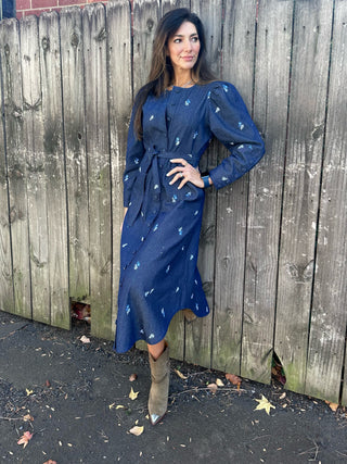 Raquel Covered-Buttondowns, Denin Navy Dress