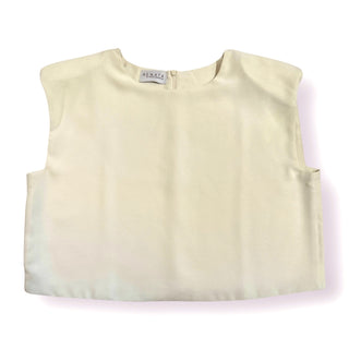 Fort Morgan Structured Shoulder Pad OffWhite Blouse