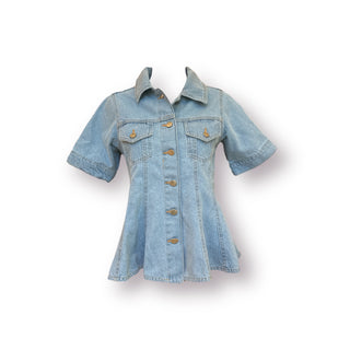 Stratford Short Sleeve Front Pockets Light Blue Denim Jacket