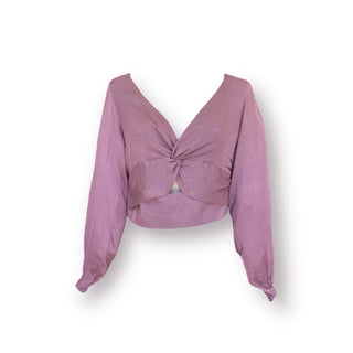 Lewes Knotted V-Cut Striped Lilac Blouse MF