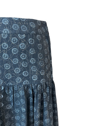 LakeWales Pleats, Front Slit, Textured Snow-Icon Charcoal Skirt