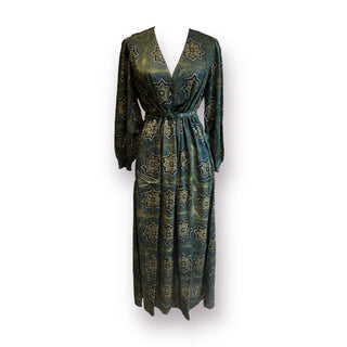 MiamiBeach Belted, Smocking Wrists, Dark Green Dress