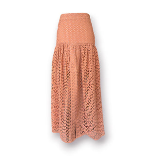Fitzgerald Embroidered, Front Slit, Orange Skirt