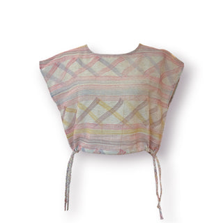 Washington Sleeveless, Side Ropes, Short Pastel Colors Top