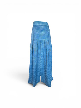 Milledgeville Front Slit, Denim Embroidered Blue Skirt