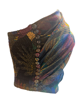 Warners Wrap Multicolor Birds Silk Top