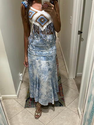 Prestige Triple Braided Blue Tie Dye Skirt
