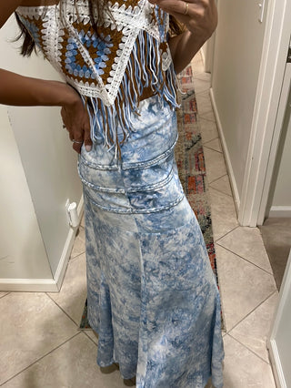 Prestige Triple Braided Blue Tie Dye Skirt