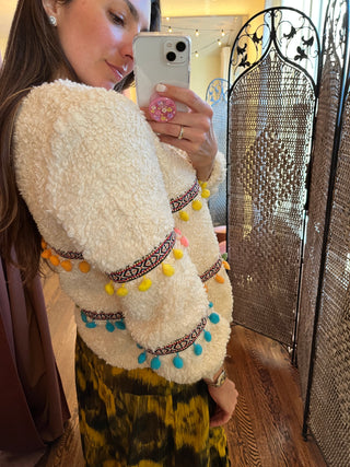 Manira Shearling Pompom Jacket