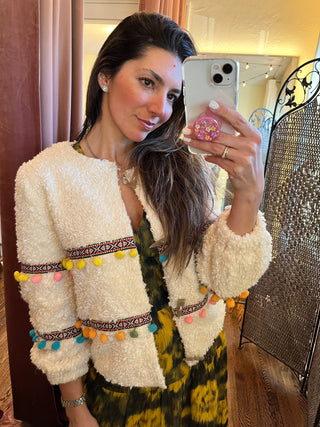 Manira Shearling Pompom Jacket